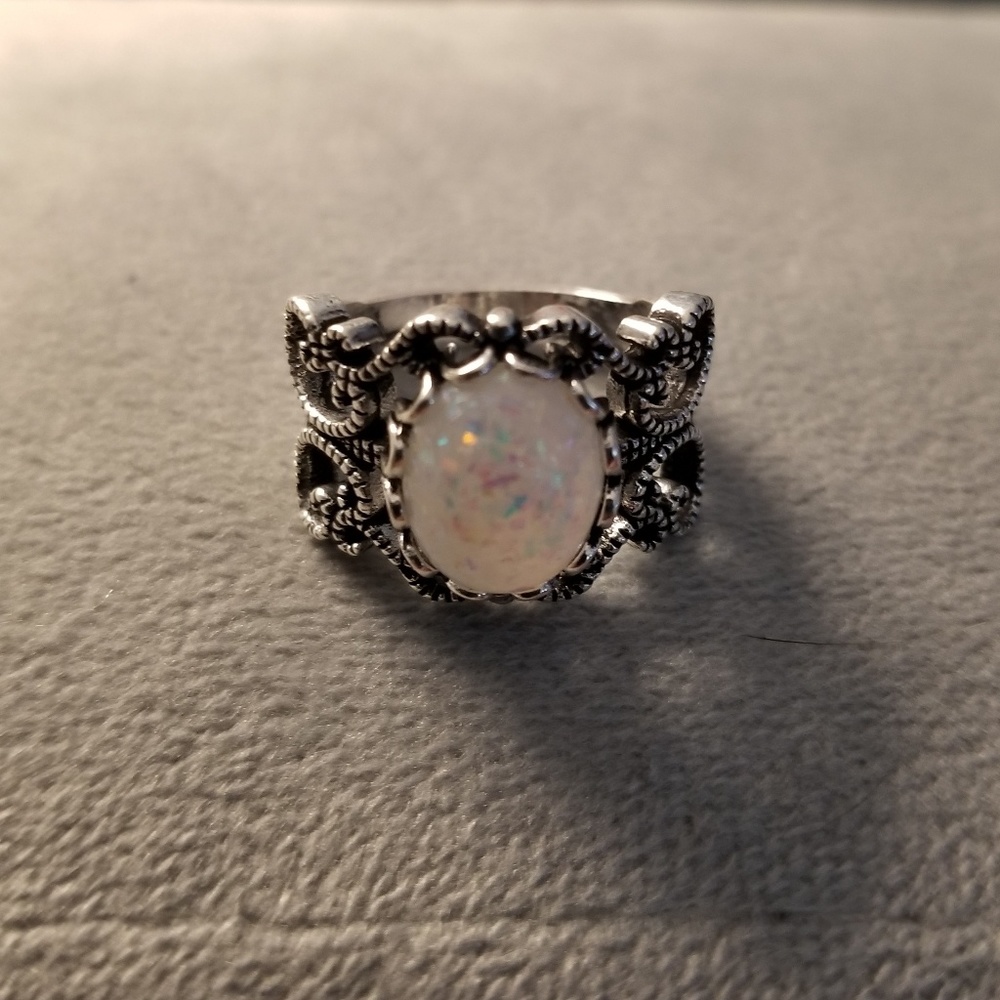 Rainbow Moonstone Ring